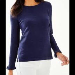 Lilly Pulitzer. Chenille Sweater. Navy. Size XL.